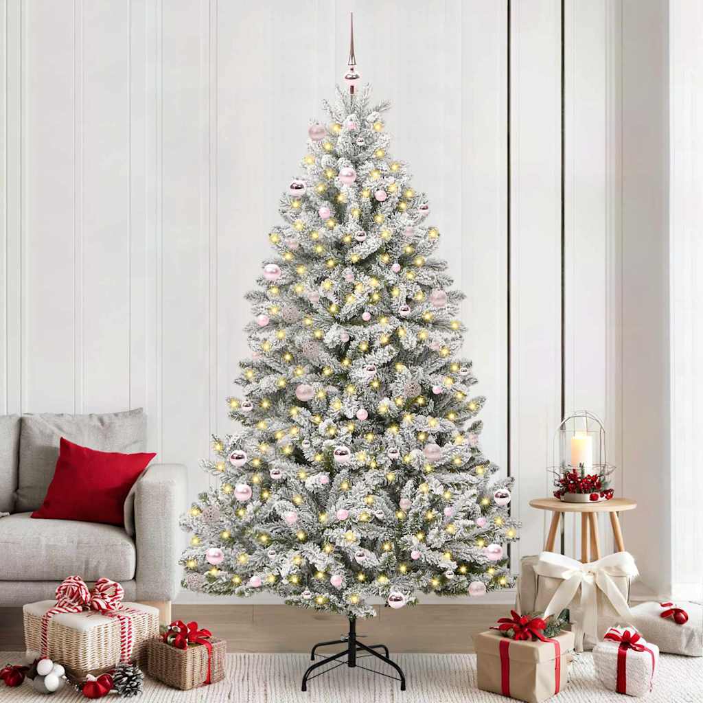 Vidaxl kunstkerstboom 240 cm 300 led's warmwit pvc en staal