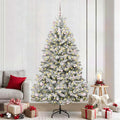 Vidaxl kunstkerstboom met 300 led groen en wit 240 cm pvc en metaal