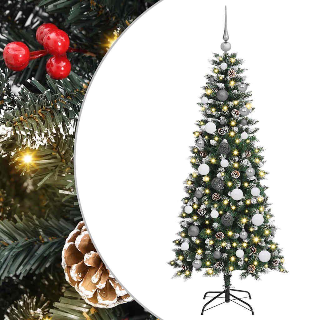 Vidaxl kunstkerstboom met 150 led groen 150 cm pvc en plastic en staal
