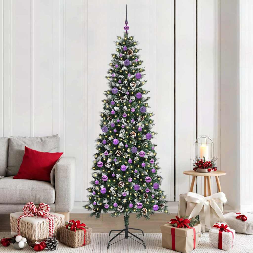 Vidaxl kunstkerstboom groen 210 cm pvc en plastic en staal