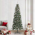 Vidaxl kunstkerstboom met 300 led groen 240 cm pvc en plastic en staal