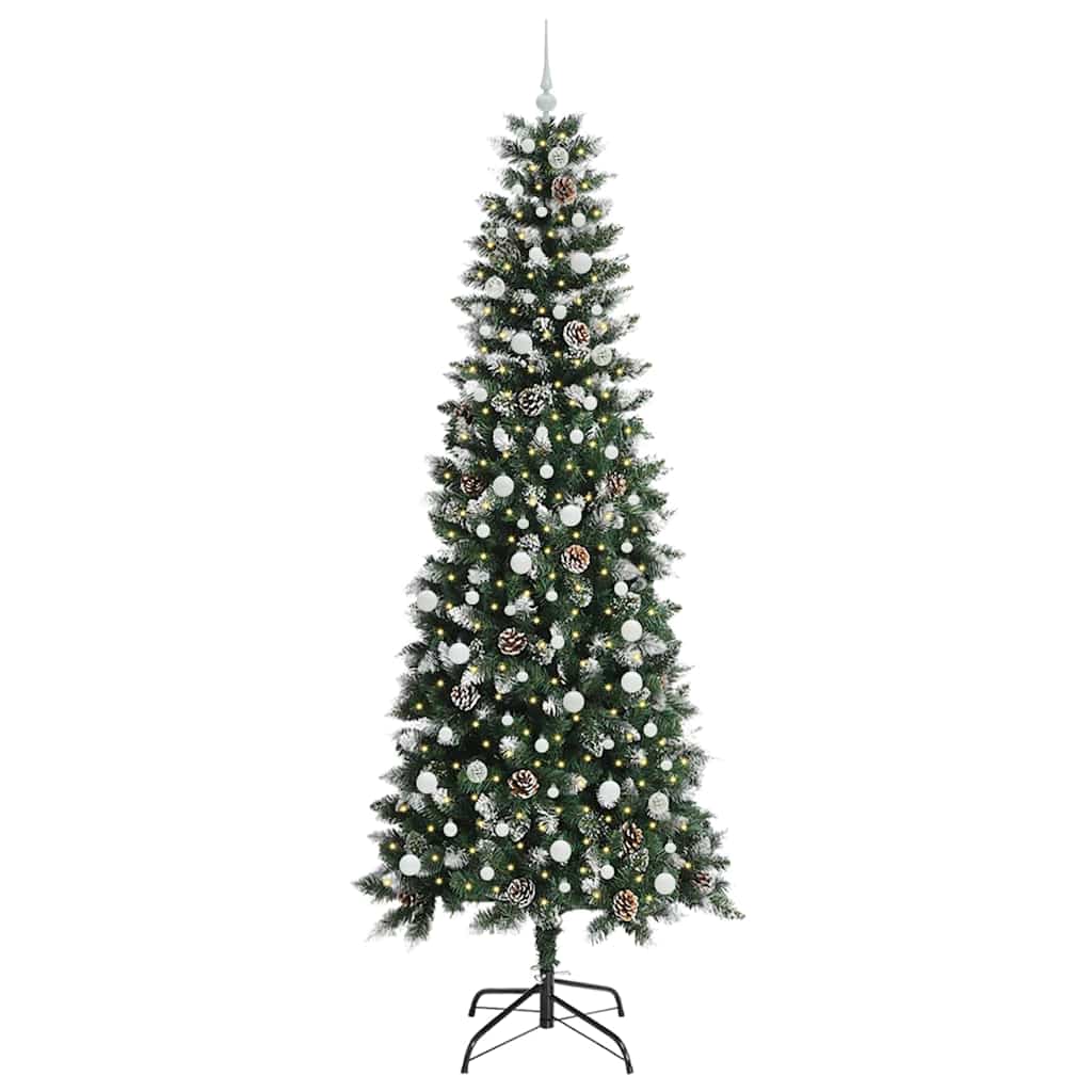Vidaxl kunstkerstboom met 300 led groen 240 cm pvc en plastic en staal