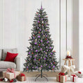 Vidaxl kunstkerstboom met 300 led groen 240 cm pvc en plastic en staal