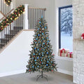 Vidaxl kunstkerstboom met 300 led groen 240 cm pvc en plastic en staal
