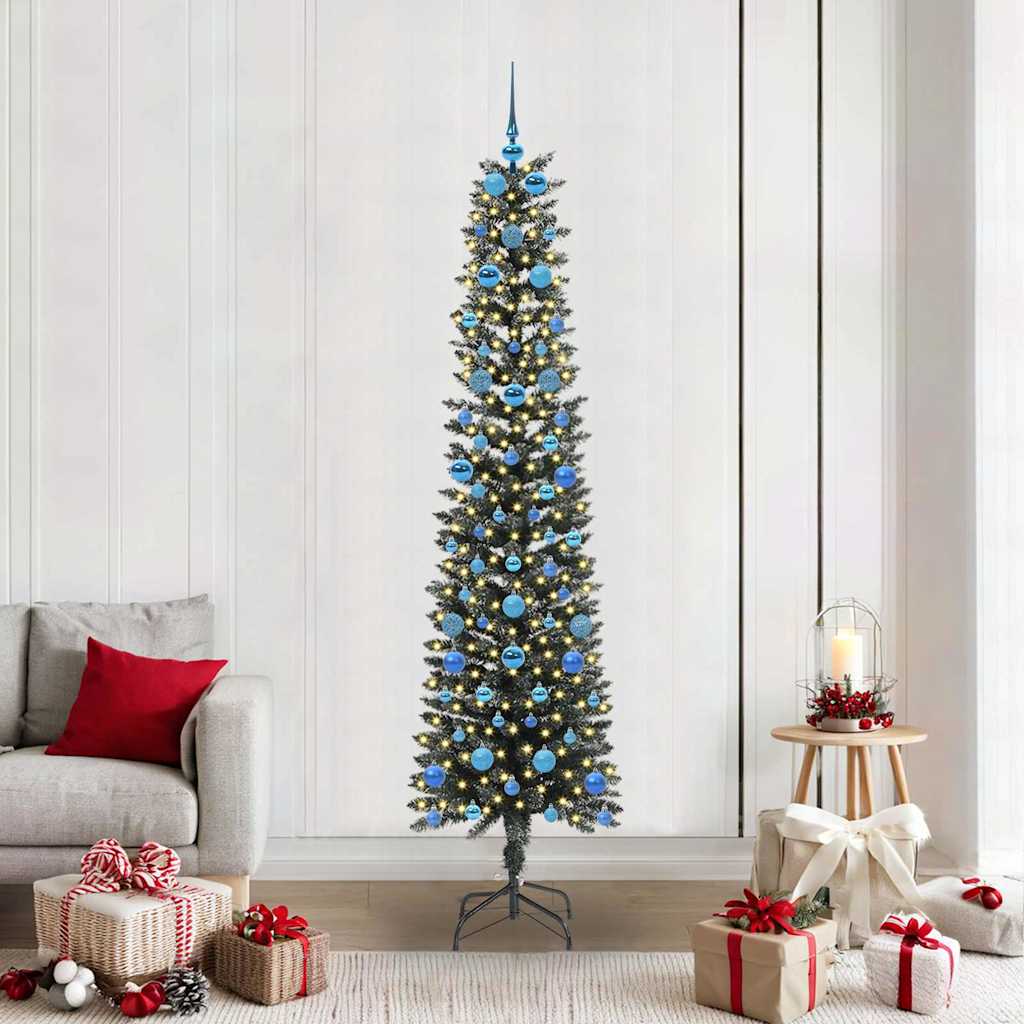 Vidaxl kunstkerstboom groen 210 cm pvc en plastic en staal