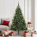 Vidaxl kunstkerstboom met scharnier 300 leds groen 180 cm pvc en pe