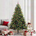 Vidaxl kunstkerstboom met scharnier 300 leds groen 210 cm pvc en pe