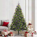 Vidaxl kunstkerstboom met scharnier 300 leds groen 210 cm pvc en pe