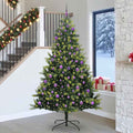 Vidaxl kunstkerstboom met scharnier 300 leds groen 240 cm pvc en pe