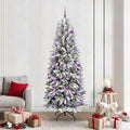 Vidaxl kunstkerstboom wit 210 cm pvc en plastic en staal en pe