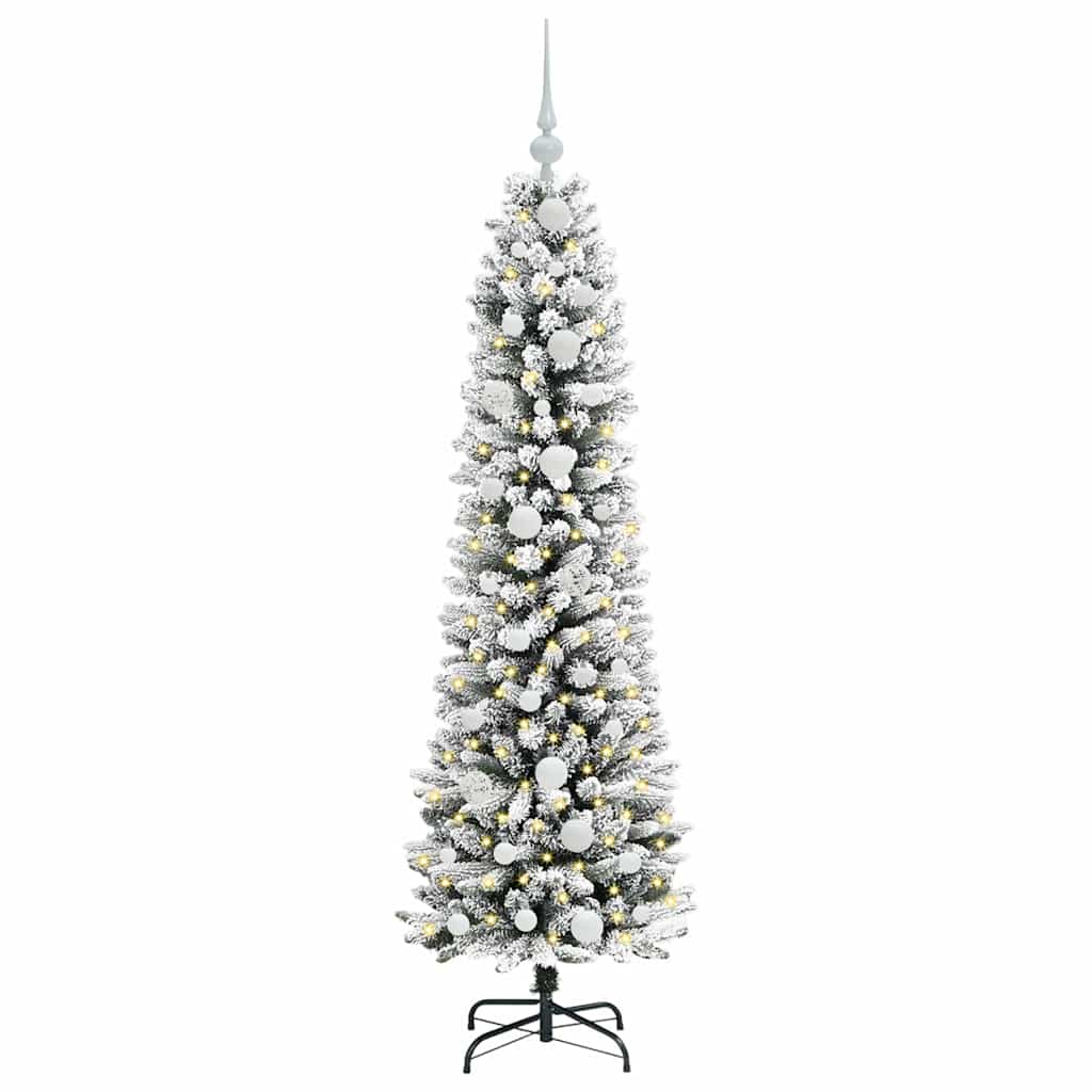 Vidaxl kunstkerstboom wit 150 cm pvc en metaal en plastic