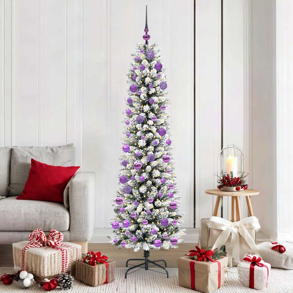 Vidaxl kunstkerstboom wit 180 cm pvc en metaal en plastic