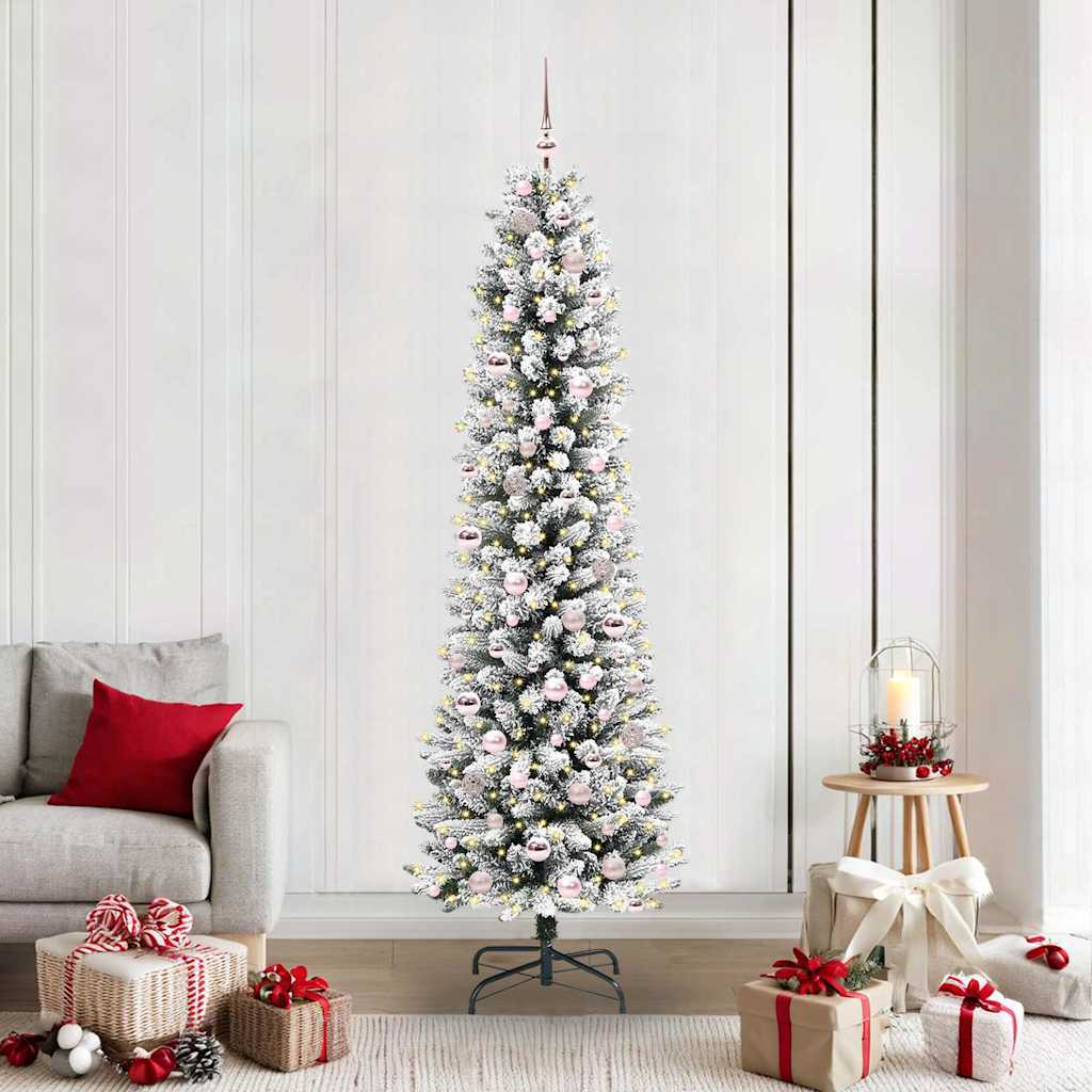 Vidaxl kunstkerstboom met 300 led wit 210 cm pvc en metaal en plastic