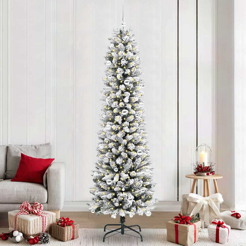 Vidaxl kunstkerstboom wit 240 cm pvc en metaal en plastic