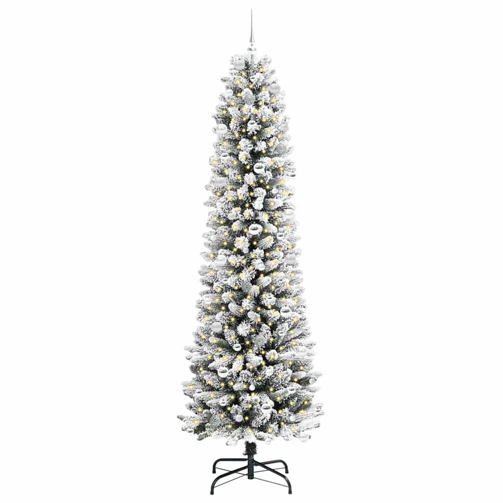Vidaxl kunstkerstboom wit 240 cm pvc en metaal en plastic