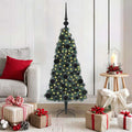 Vidaxl kunstmatige vorstverlichte kerstboom met bal set groen 120 cm