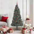 Vidaxl kunstmatige voorverlichte kerstboom met ballenset groen 150 cm