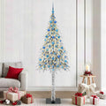 Vidaxl kerstboom met 300 led met standaard wit 210 cm pe en staal