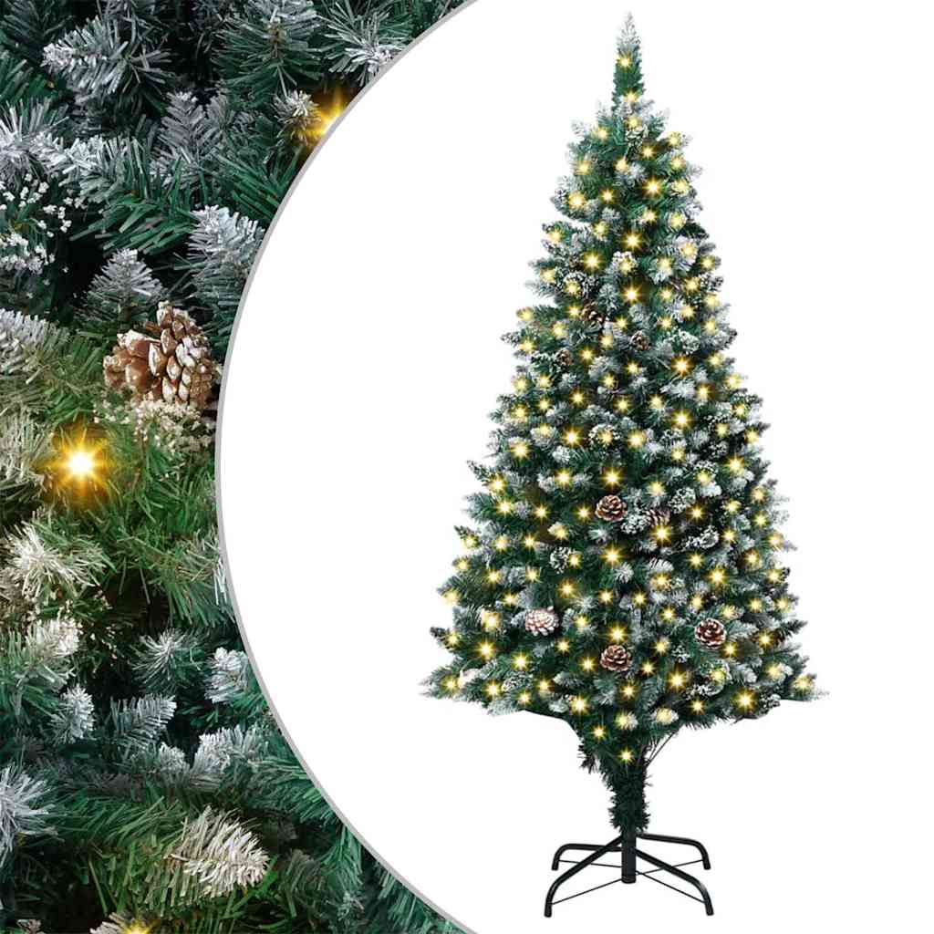 Vidaxl kerstboom met ledverlichting groen en wit 180 cm