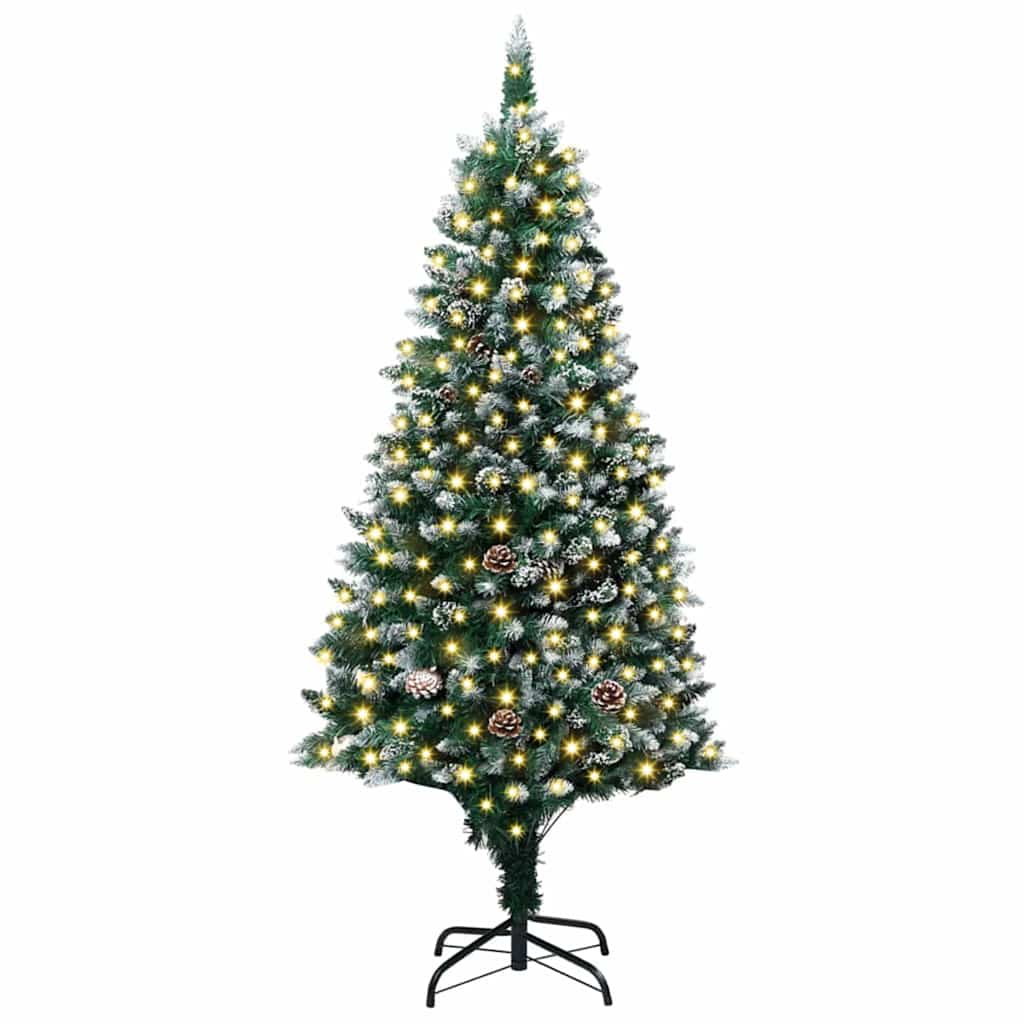 Vidaxl kerstboom met ledverlichting groen en wit 180 cm