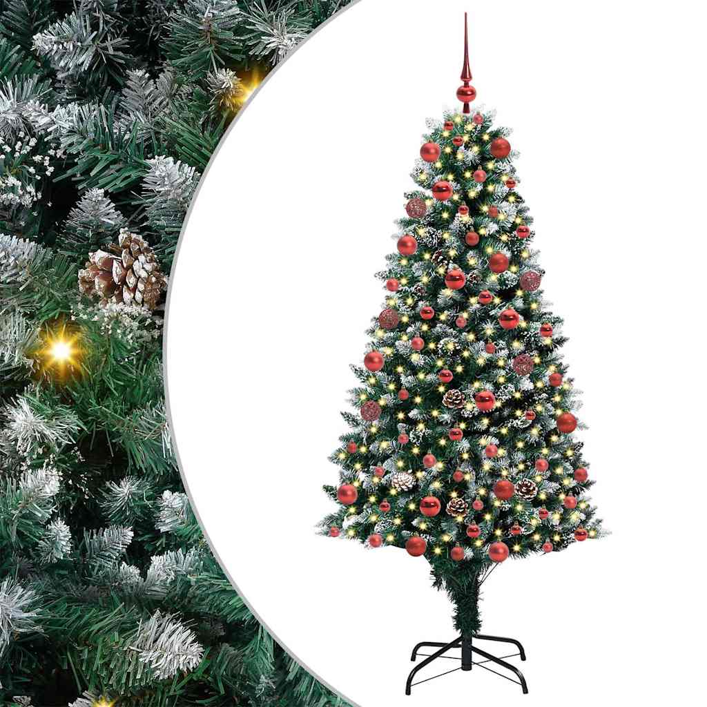 Vidaxl kerstboom met ledverlichting groen en wit 180 cm