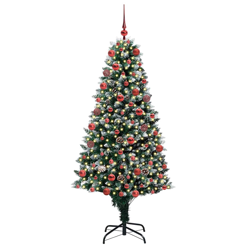 Vidaxl kerstboom met ledverlichting groen en wit 180 cm