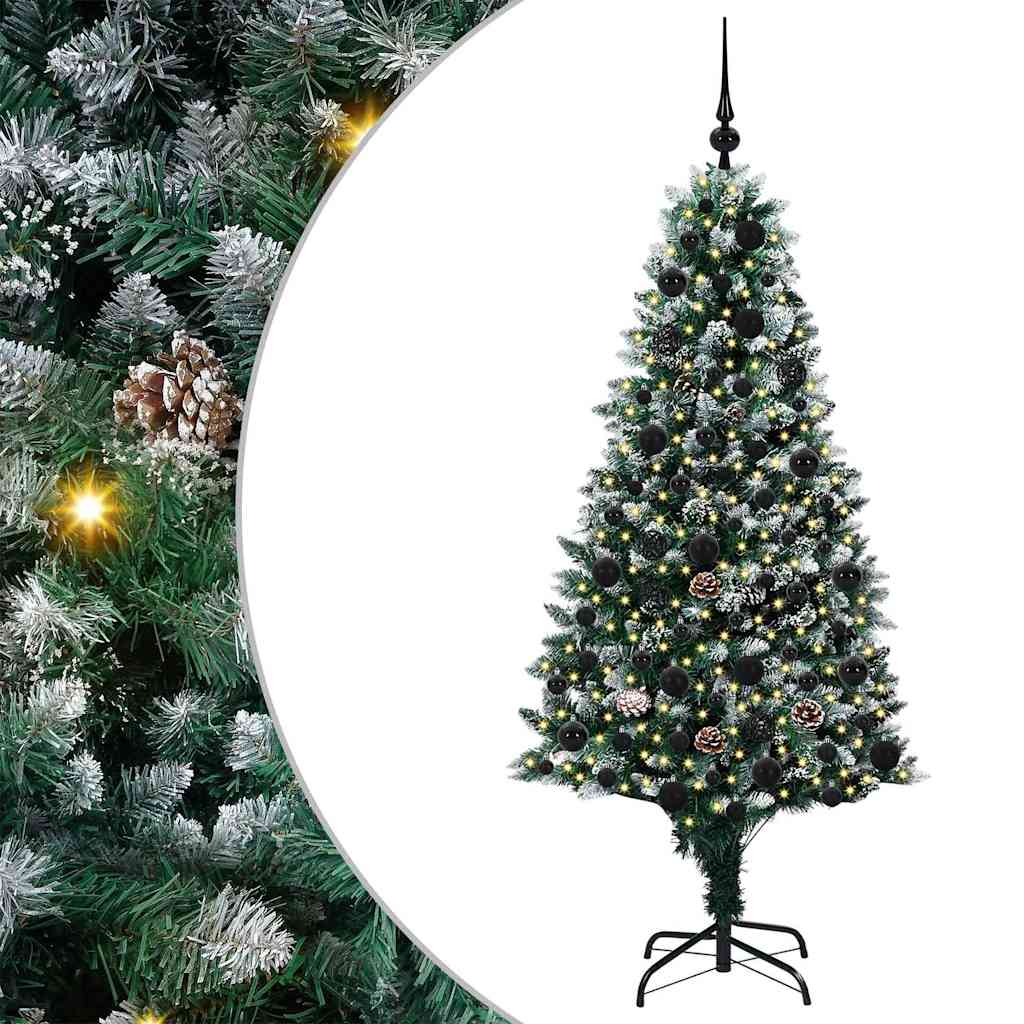 Vidaxl kerstboom met ledverlichting groen en wit 180 cm