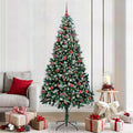 Vidaxl kunstkerstboom groen 210 cm pvc en staal en kunststof