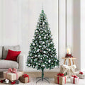 Vidaxl kunstkerstboom groen 210 cm pvc en staal en kunststof