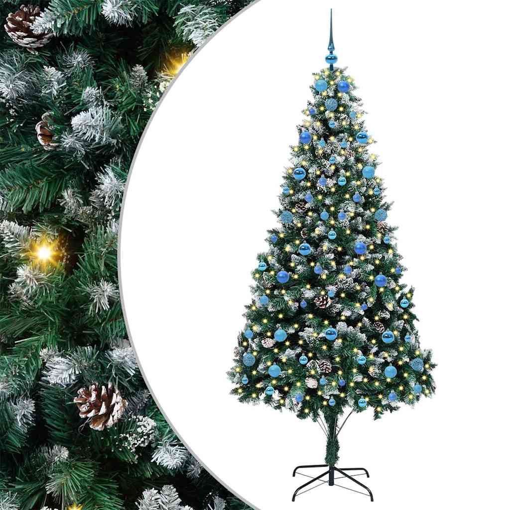 Vidaxl kunstkerstboom groen 210 cm pvc en staal en plastic