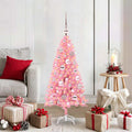 Vidaxl kerstboom met 150 led met standaard roze 120 cm pvc