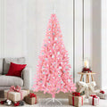 Vidaxl kerstboom met 300 led met standaard roze 210 cm pvc