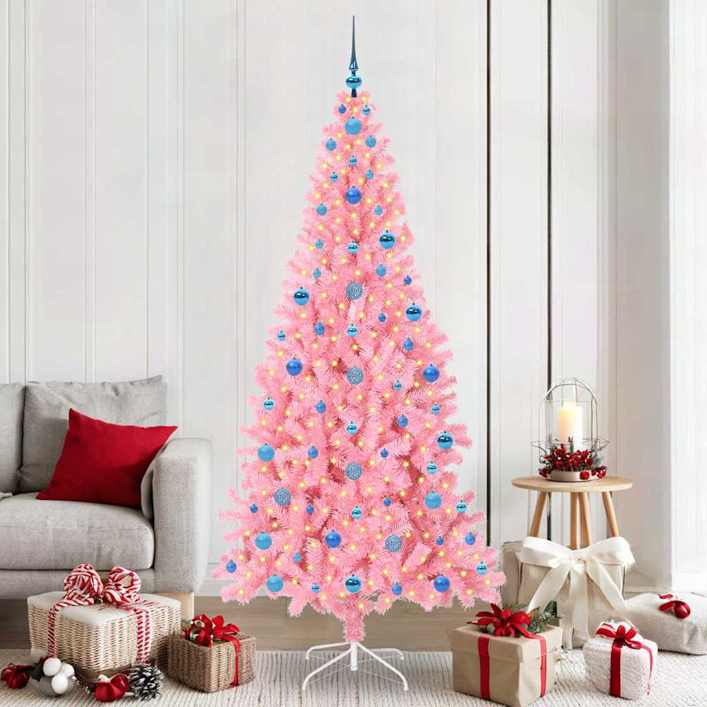 Vidaxl kerstboom roze 210 cm pvc