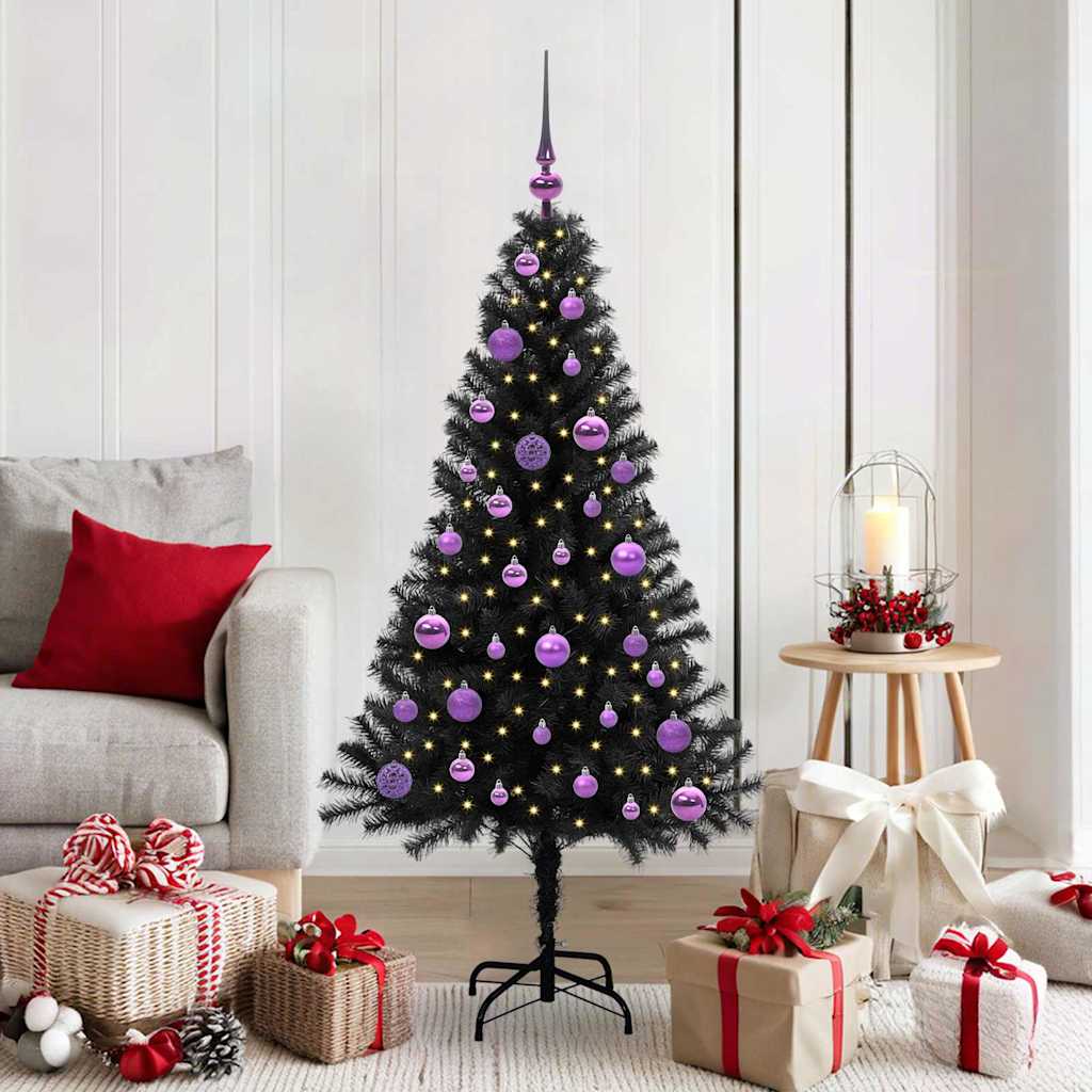 Vidaxl kerstboom zwart 150 cm pvc