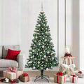 Vidaxl kunstmatig voorverlicht kerstboom groen 210 cm pvc en metaal