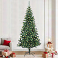 Vidaxl kunstmatig voorverlicht kerstboom groen 240 cm pvc en metaal