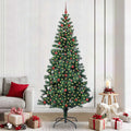 Vidaxl kunstmatig voorverlicht kerstboom groen 240 cm pvc en metaal