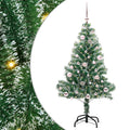 Vidaxl kunstmatige kerstboom sneeuw gevlochten met led licht 150 cm
