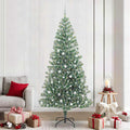 Vidaxl kunstmatige kerstboom sneeuw gevlochten met led licht 240 cm