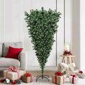 Vidaxl ondersteboven kunst kerstboom met ballenset groen 180 cm pvc