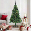 Vidaxl kunstkerstboom groen 150 cm pvc en staal en kunststof