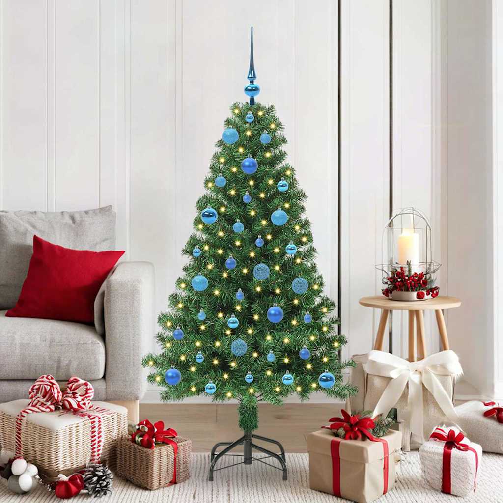 Vidaxl kunstkerstboom groen 150 cm pvc en staal en kunststof