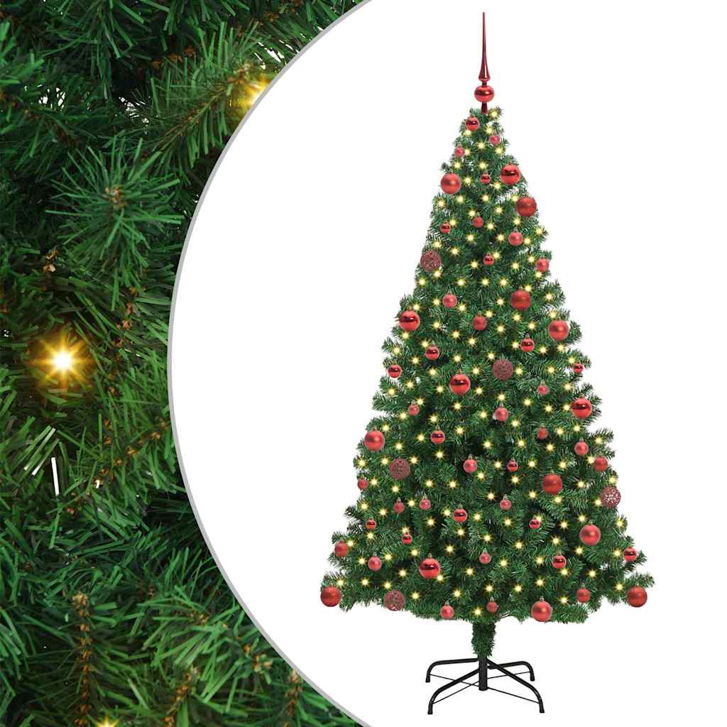 Vidaxl kunstkerstboom groen 180 cm pvc en staal en kunststof