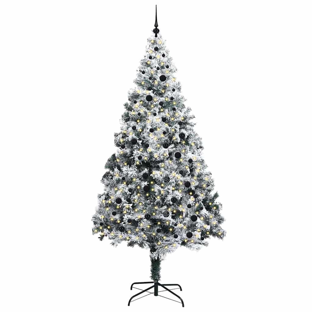 Vidaxl kunstkerstboom wit 240 cm pvc en staal en kunststof