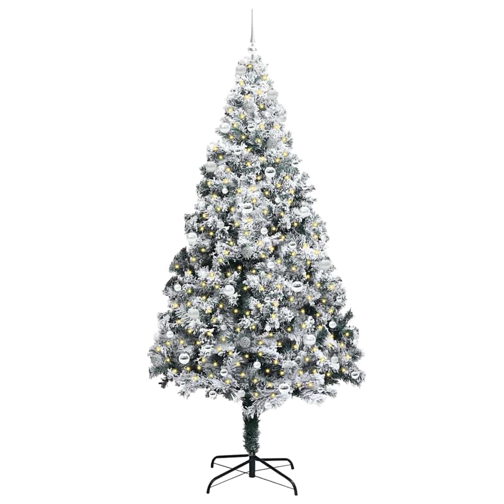 Vidaxl kunstkerstboom wit 240 cm pvc en staal en kunststof