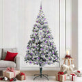 Vidaxl kunstkerstboom met 300 led wit 240 cm pvc en staal en kunststof