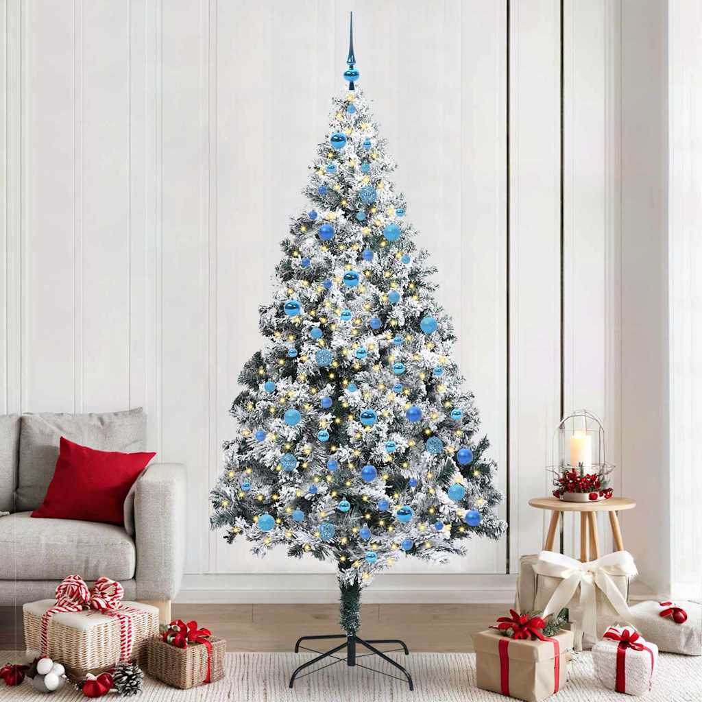 Vidaxl kunstkerstboom wit 240 cm pvc en staal en kunststof
