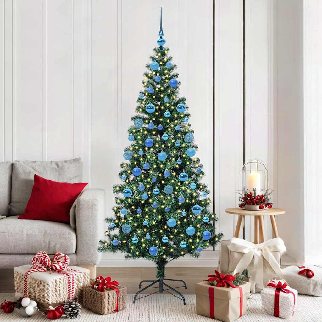 Vidaxl kunstmatig voorverlicht kerstboom groen 180 cm pvc