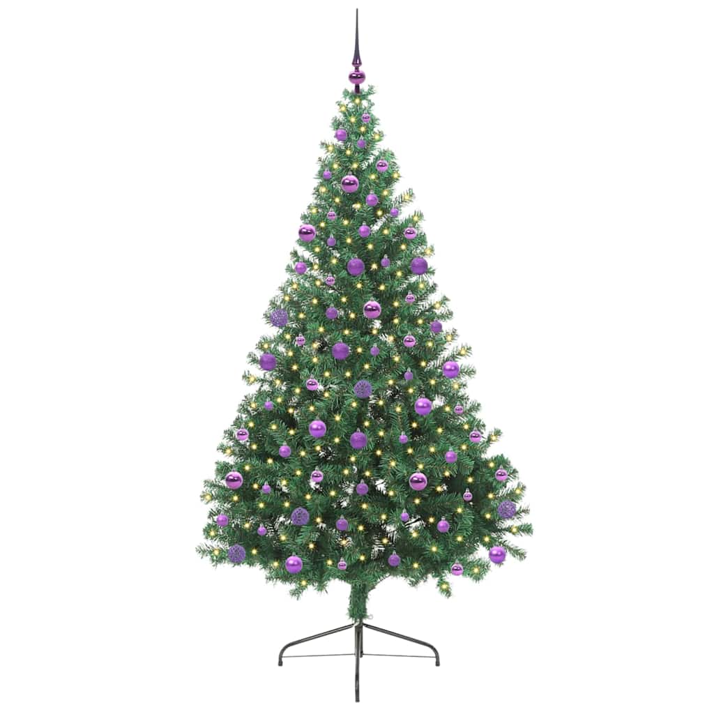 Vidaxl kunstmatig voorverlicht kerstboom met 300 led groen 210 cm pvc