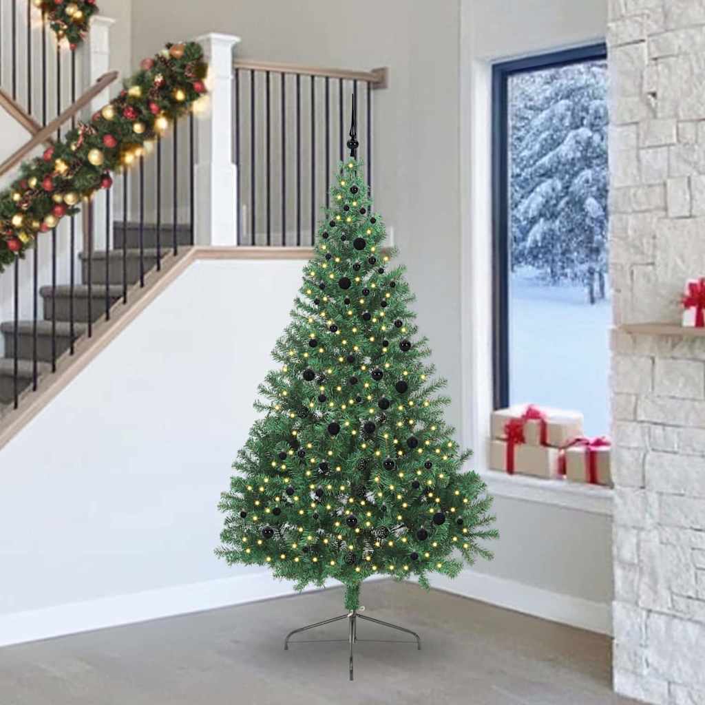 Vidaxl kunstmatig voorverlicht kerstboom groen 240 cm pvc
